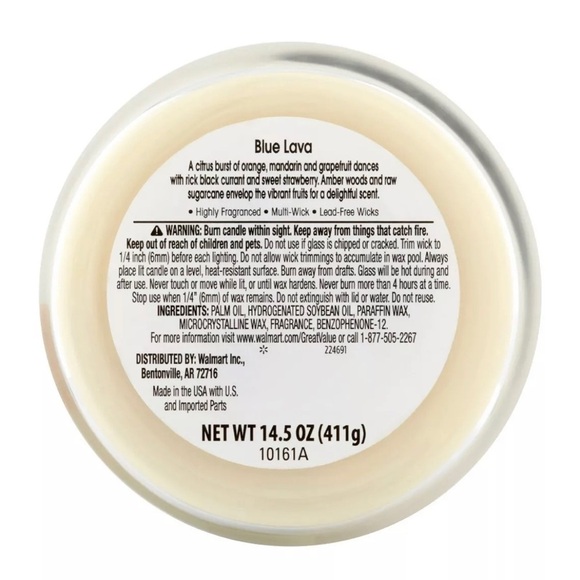 TWO Great Value Walmart Scented Candle Blue Lava Volcano Capri Blue Viral TikTok - Picture 4 of 4